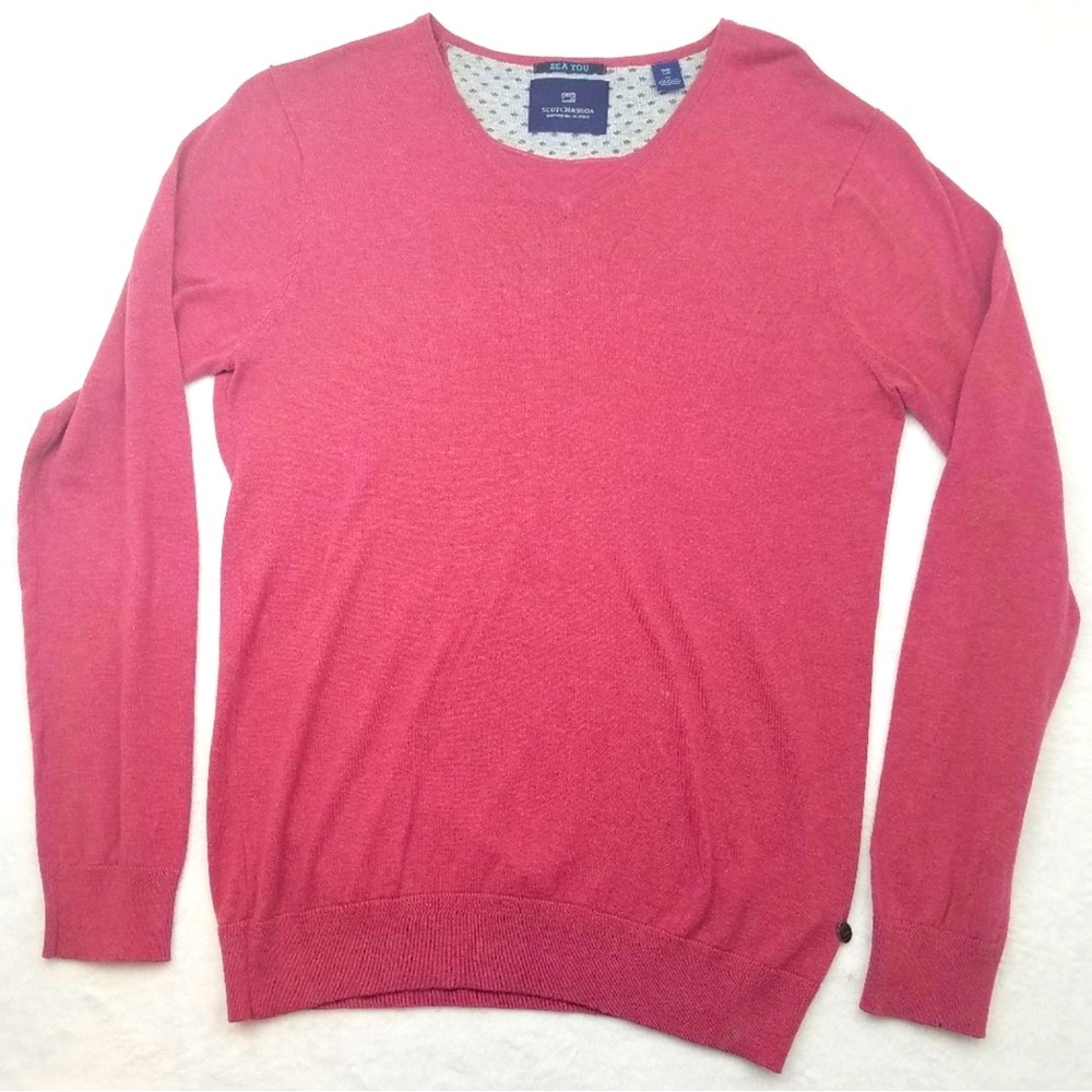 Scotch and Soda Sea You Red V Neck Sweater Medium